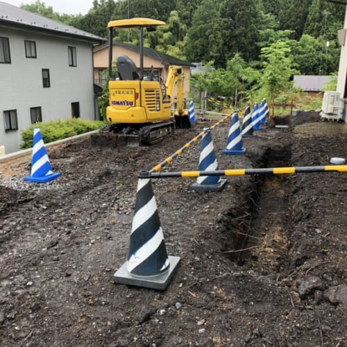 本日は雨の為に工事作業はお休みとなります。