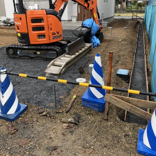 本日は雨の為に工事作業はお休みとなります。