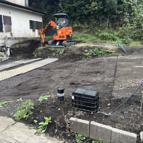 本日より工事着工となります。掘削作業より工事開始です。