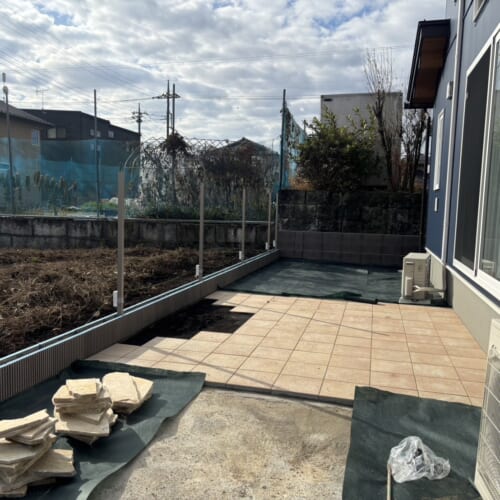 平板の施工です。