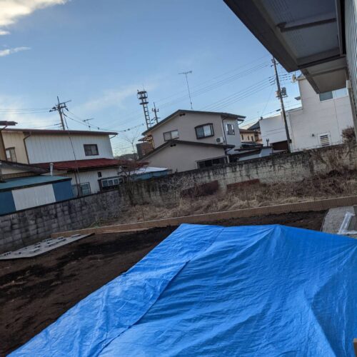 土間コンクリート養生です。