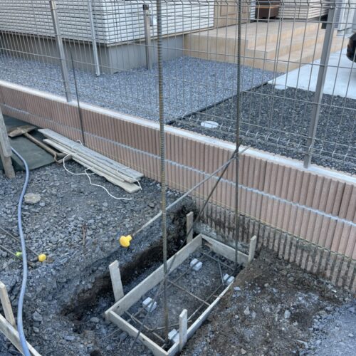 門柱鉄筋状況です。