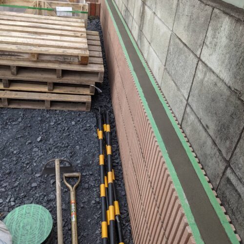 ブロック天端モルタルです。