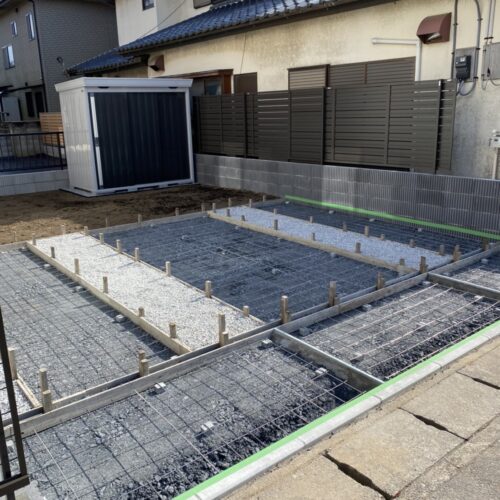 土間コンクリート準備です。