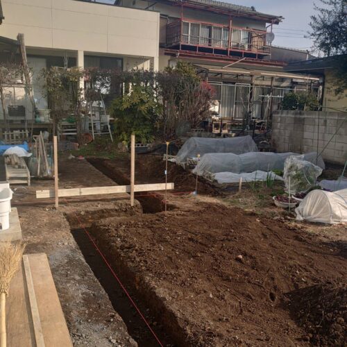 ブロック下地工事です。