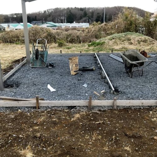 土間コンクリートエキスパンタイ施工です。