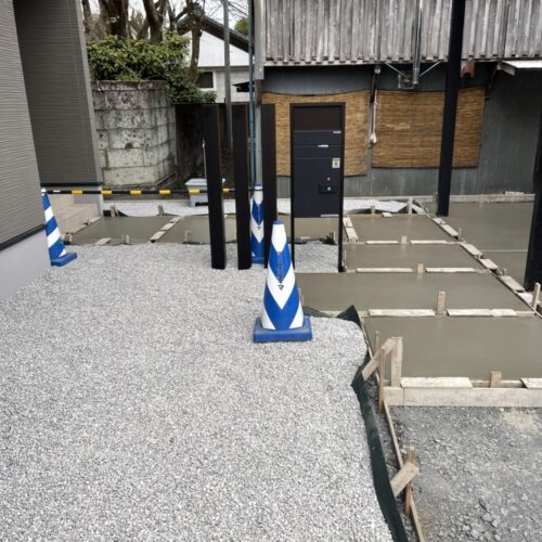 土間コンクリート完了です。