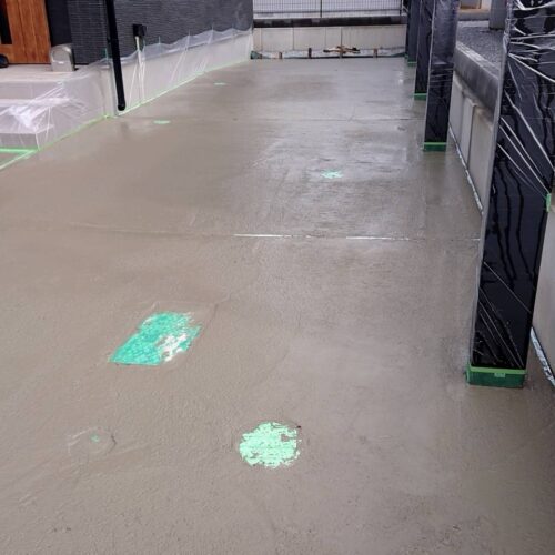 生コンクリート打設です。