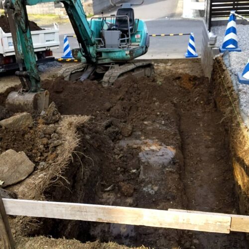 階段掘削です。