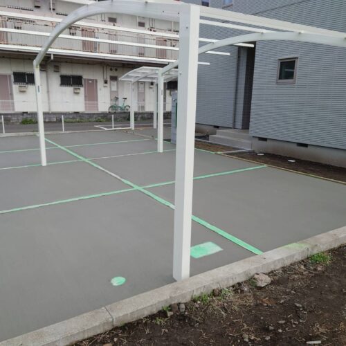 生コンクリート打設です。