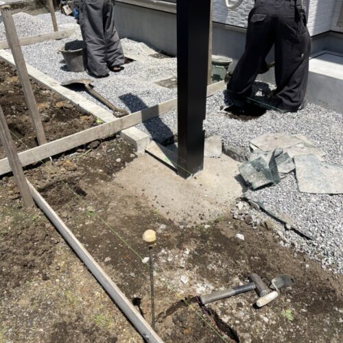 デッキ基礎施工状況です。
