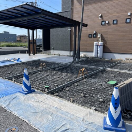 土間メッシュ状況です。