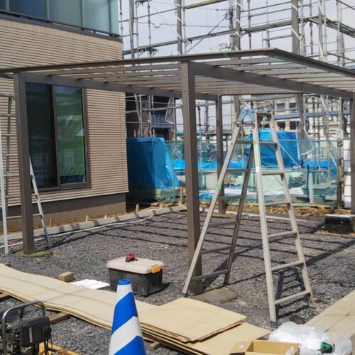 カーポート施工です。