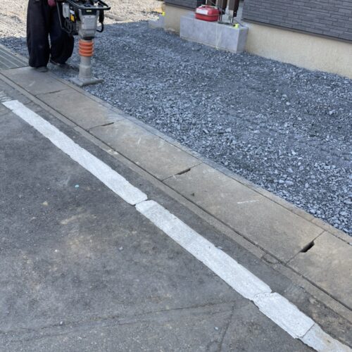 40-0砕石仕上げ 転圧状況です。