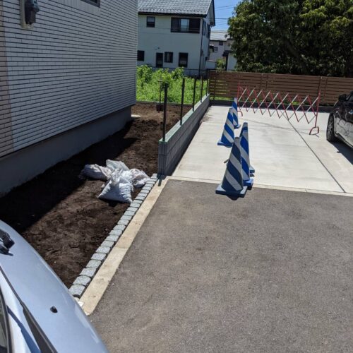 境界ブロック積みです。