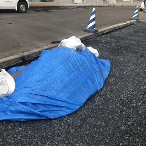 本日の工事は台風の影響により雨予報となってしまいました。工事作業はお休みです。