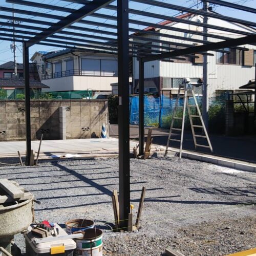 カーポート施工です。