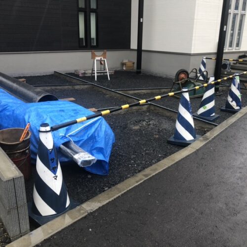 本日は雨の為に工事作業はお休みとなります。