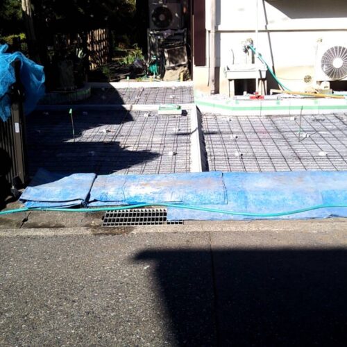 土間コンクリート打設です。