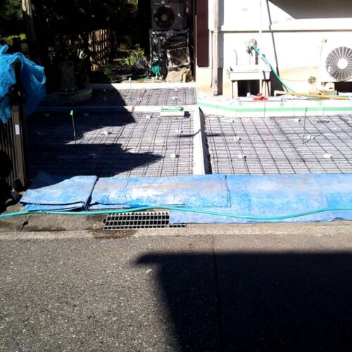 土間コンクリート打設です。