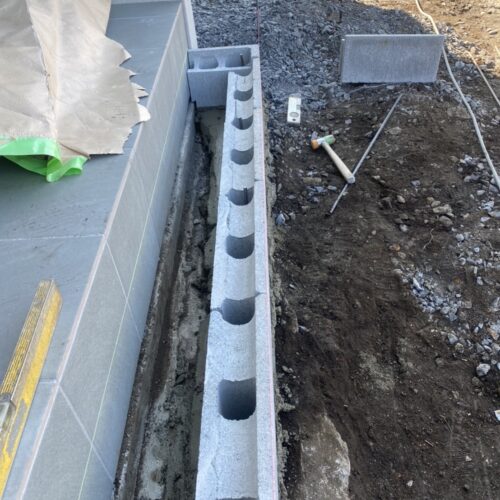 階段ブロック施工状況です。