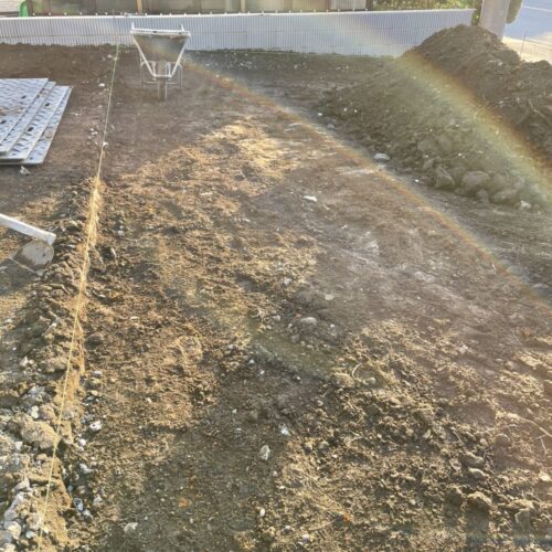 土間コンクリート掘削です。