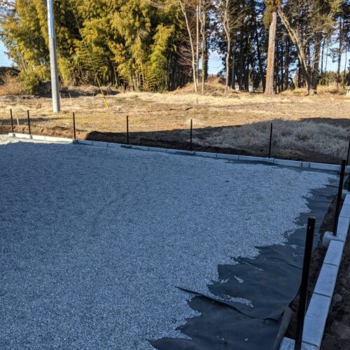 地先ブロック設置です。