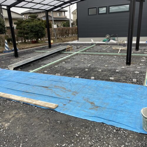 土間メッシュ状況です。