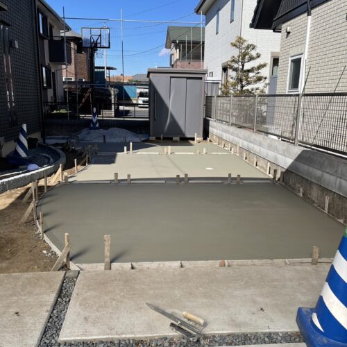 土間コンクリート完了です。
