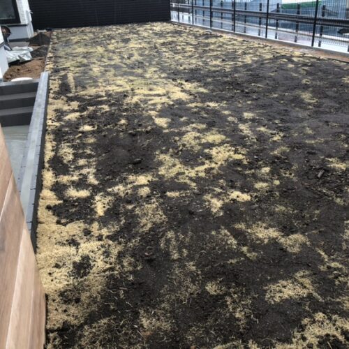 雨の為、18日の作業は中止となりました。本日は駐車場の土間コンクリートの打設作業となり工事作業も完了となります。