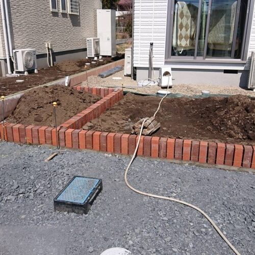 レンガ積みです。