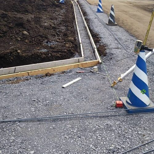 ブロック下地型枠の施工です。