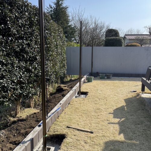 タープポールの設置です