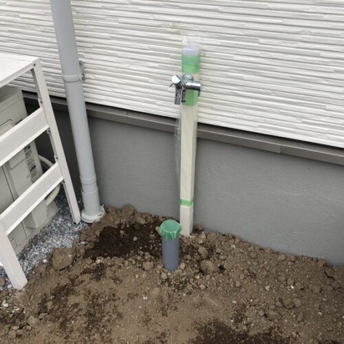 立水栓の設置作業完了となります。