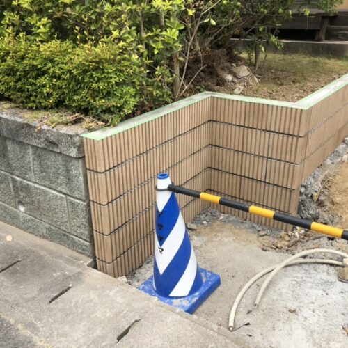 土止めブロック積み作業まで完了となります。