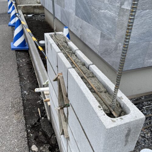 門柱鉄筋状況です。