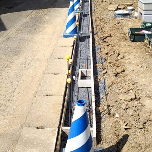 ブロック下地コンクリート打設です。