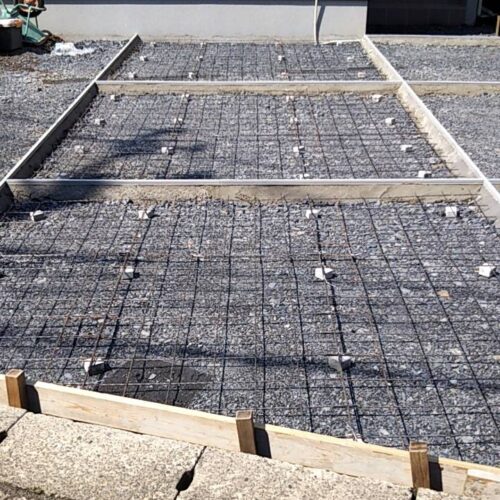 土間コンクリート打設の準備です。