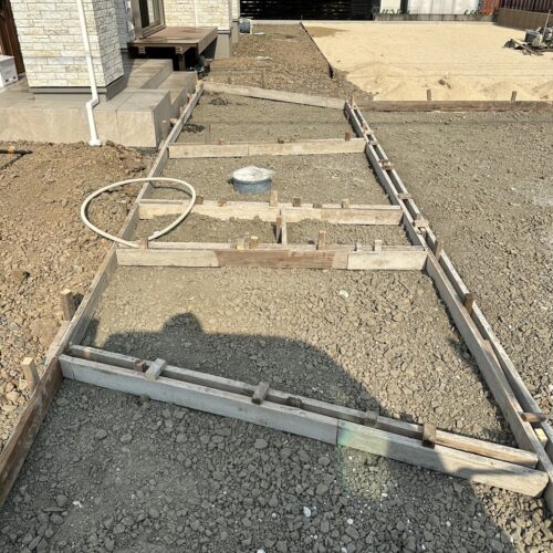 土間コンクリート枠組みです。