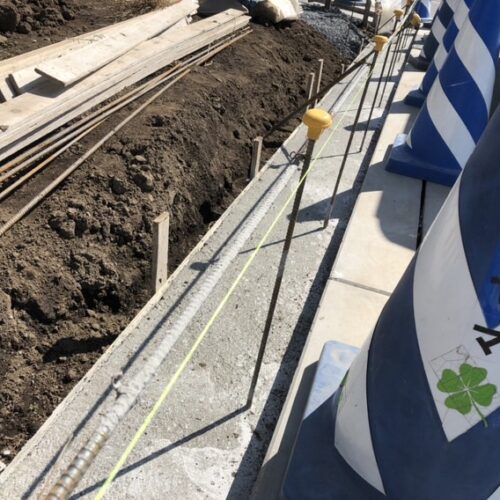 ブロックベースコンクリートの養生です