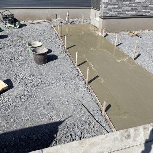 インターロッキング下地コンクリート状況です。