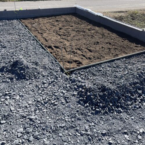 見切りエッジキング施工です。