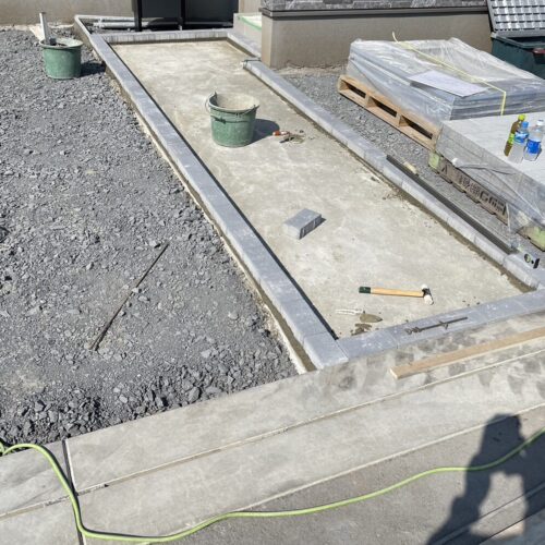 インターロッキング縁施工状況です。