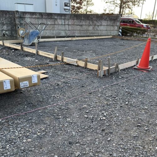 土間コンクリート枠組みです。