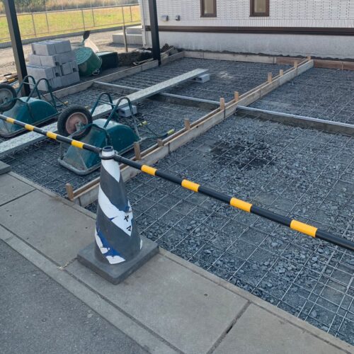 駐車場土間コンクリート下地です。