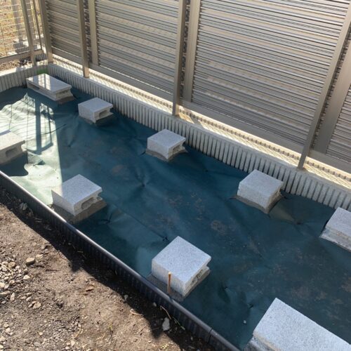 物置の基礎ブロック設置です。 物置の基礎ブロック設置です。