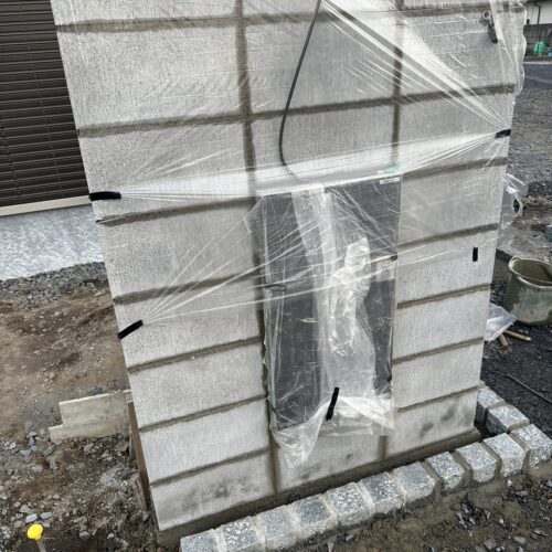 門袖、宅配ボックス施工です。