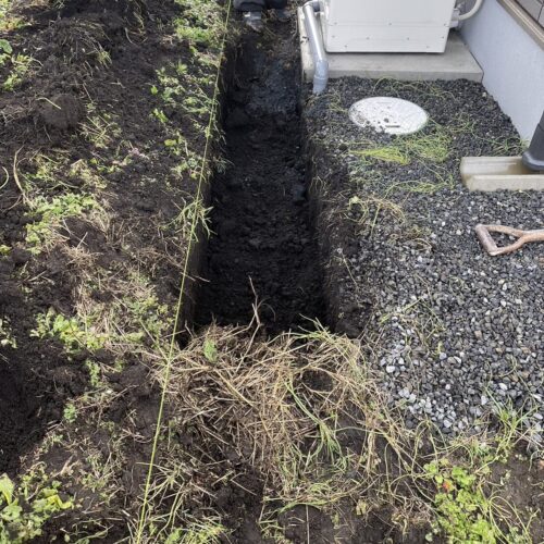 境界ブロック部分掘削状況です。