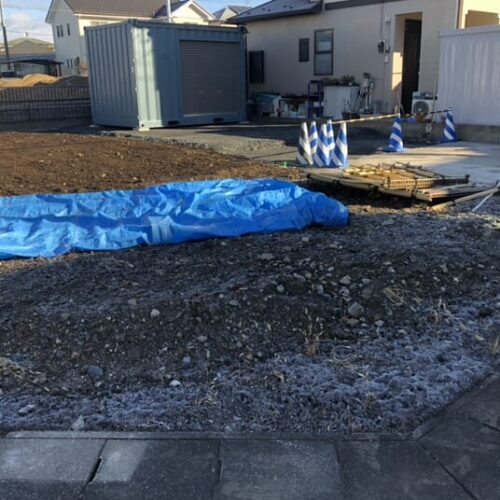 現地確認ご挨拶へお伺いさせて頂きました。明日よりブロック工事着工となります。