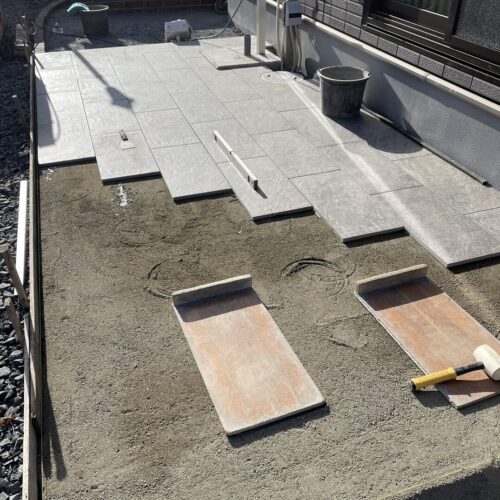 タイル施工状況です。